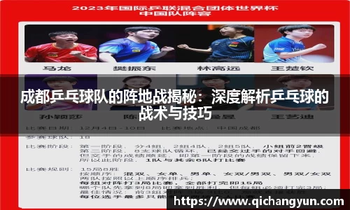 成都乒乓球队的阵地战揭秘：深度解析乒乓球的战术与技巧